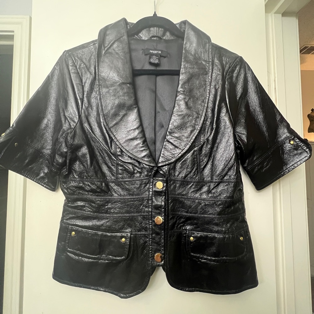 Vintage Crop Cinched Waist Leather Jacket